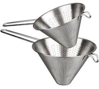 Ensemble de 2 passoirs de cuisine en acier inoxydable Ibzoa® – Passoirs fins/égouttoirs de 14 et 18 cm (H 9/13 cm), poignées de 15 cm