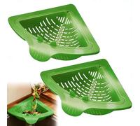 Ensemble de 2 pièces pour évier : passoires avec vidange par Pression d'un Bouton, Support magnétique et plaques métalliques adhésives. Panier d'égouttage pour déchets Alimentaires et Fruits (Vert)