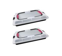 Zenker 9348750 Lot de 2 plaques de cuisson avec couvercle, plaque pâtisserie four, boite de transport gâteau, boite gâteau rectangulaire, Acier inoxydable, 42 x 29 x 7,5 cm