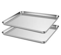 Ensemble de 2 plaques en acier inoxydable rectangulaires 44 x 31 x 2,5 cm