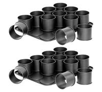 Ensemble de 2 Plaques pâtisserie 12 mini Moules ronds amovibles 38 x 30 cm Zenker Black Metallic