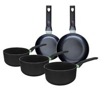 Ensemble de 2 poêles de 16 et 20 cm et 3 casseroles 16, 18 et 20 cm Fackelmann Brandao