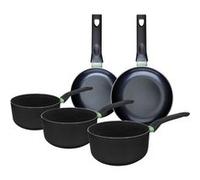 Ensemble de 2 poêles de 16 et 20 cm et 3 casseroles 16, 18 et 20 cm Fackelmann Brandao