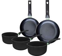 Ensemble de 2 poêles de 20 et 24 cm et 3 casseroles 16, 18 et 20 cm Fackelmann Brandao