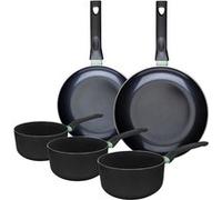 Ensemble de 2 poêles de 24 et 28 cm et 3 casseroles 16, 18 et 20 cm Fackelmann Brandao