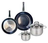 Ensemble de 2 Poêles de cuisson 20 et 24 cm et 2 faitouts 12 et 20 cm Elo Prima Brillant