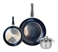 Ensemble de 2 Poêles de cuisson 20 et 28 cm et 1 faitout 12 cm Elo Prima Brillant Noir