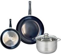 Ensemble de 2 Poêles de cuisson 20 et 28 cm et 1 faitout 20 cm Elo Prima Brillant