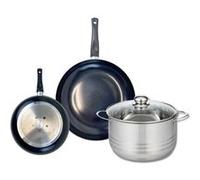 Ensemble de 2 Poêles de cuisson 20 et 28 cm et 1 faitout 24 cm Elo Prima Brillant