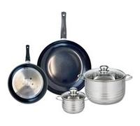 Ensemble de 2 Poêles de cuisson 20 et 28 cm et 2 faitouts 12 et 20 cm Elo Prima Brillant