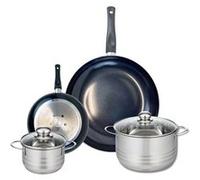 Ensemble de 2 Poêles de cuisson 20 et 32 cm et 2 faitouts 16 et 20 cm Elo Prima Brillant Noir
