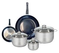 Ensemble de 2 Poêles de cuisson 20 et 32 cm et 3 faitouts 14, 20 et 24 cm Elo Prima Brillant