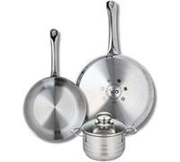 Ensemble de 2 Poêles de cuisson 24 et 28 cm et 1 faitout 14 cm Elo Profi Brillant Gris