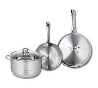 Ensemble de 2 Poêles de cuisson 24 et 28 cm et 1 faitout 24 cm Elo Profi Brillant