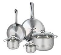 Ensemble de 2 Poêles de cuisson 24 et 28 cm et 3 faitouts 12, 14 et 24 cm Elo Profi Brillant