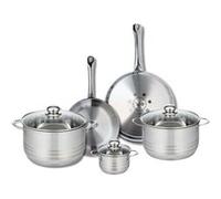 Ensemble de 2 Poêles de cuisson 24 et 28 cm et 3 faitouts 12, 20 et 24 cm Elo Profi Brillant