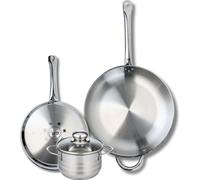Ensemble de 2 Poêles de cuisson 24 et 32 cm et 1 faitout 14 cm Elo Profi Brillant