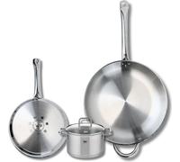 Ensemble de 2 Poêles de cuisson 24 et 32 cm et 1 faitout 14 cm Elo Profi Citrin