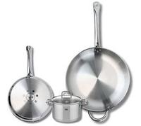 Ensemble de 2 Poêles de cuisson 24 et 32 cm et 1 faitout 14 cm Elo Profi Citrin