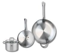Ensemble de 2 Poêles de cuisson 24 et 32 cm et 1 faitout 16 cm Elo Profi Citrin