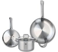 Ensemble de 2 Poêles de cuisson 24 et 32 cm et 1 faitout 20 cm Elo Profi Citrin