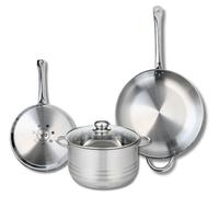 Ensemble de 2 Poêles de cuisson 24 et 32 cm et 1 faitout 24 cm Elo Profi Brillant