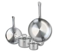 Ensemble de 2 Poêles de cuisson 24 et 32 cm et 2 faitouts 12 et 16 cm Elo Profi Citrin Gris