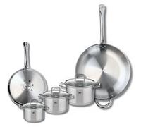 Ensemble de 2 Poêles de cuisson 24 et 32 cm et 3 faitouts 12, 14 et 16 cm Elo Profi Citrin