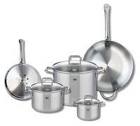Ensemble de 2 Poêles de cuisson 24 et 32 cm et 3 faitouts 14, 20 et 26 cm Elo Profi Citrin