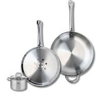 Ensemble de 2 Poêles de cuisson 28 et 32 cm et 1 faitout 12 cm Elo Profi Citrin