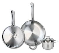 Ensemble de 2 Poêles de cuisson 28 et 32 cm et 1 faitout 14 cm Elo Profi Brillant