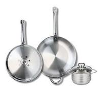 Ensemble de 2 Poêles de cuisson 28 et 32 cm et 1 faitout 14 cm Elo Profi Brillant