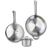 Ensemble de 2 Poêles de cuisson 28 et 32 cm et 1 faitout 14 cm Elo Profi Citrin