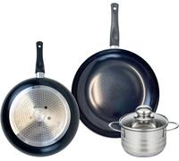 Ensemble de 2 Poêles de cuisson 28 et 32 cm et 1 faitout 16 cm Elo Prima Brillant