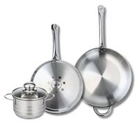 Ensemble de 2 Poêles de cuisson 28 et 32 cm et 1 faitout 16 cm Elo Profi Brillant