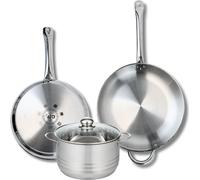 Ensemble de 2 Poêles de cuisson 28 et 32 cm et 1 faitout 20 cm Elo Profi Brillant