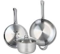 Ensemble de 2 Poêles de cuisson 28 et 32 cm et 1 faitout 20 cm Elo Profi Brillant
