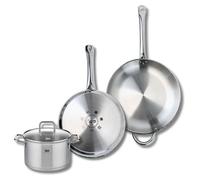 Ensemble de 2 Poêles de cuisson 28 et 32 cm et 1 faitout 20 cm Elo Profi Citrin