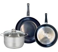 Ensemble de 2 Poêles de cuisson 28 et 32 cm et 1 faitout 24 cm Elo Prima Brillant