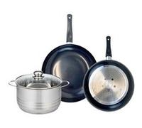Ensemble de 2 Poêles de cuisson 28 et 32 cm et 1 faitout 24 cm Elo Prima Brillant