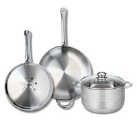 Ensemble de 2 Poêles de cuisson 28 et 32 cm et 1 faitout 24 cm Elo Profi Brillant
