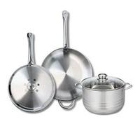 Ensemble de 2 Poêles de cuisson 28 et 32 cm et 1 faitout 24 cm Elo Profi Brillant