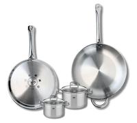 Ensemble de 2 Poêles de cuisson 28 et 32 cm et 2 faitouts 12 et 14 cm Elo Profi Citrin
