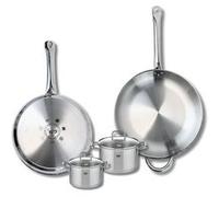 Ensemble de 2 Poêles de cuisson 28 et 32 cm et 2 faitouts 12 et 14 cm Elo Profi Citrin