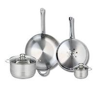 Ensemble de 2 Poêles de cuisson 28 et 32 cm et 2 faitouts 12 et 20 cm Elo Profi Brillant
