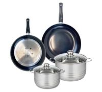 Ensemble de 2 Poêles de cuisson 28 et 32 cm et 2 faitouts 20 et 24 cm Elo Prima Brillant