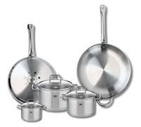 Ensemble de 2 Poêles de cuisson 28 et 32 cm et 3 faitouts 12, 16 et 20 cm Elo Profi Citrin