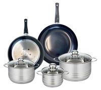 Ensemble de 2 Poêles de cuisson 28 et 32 cm et 3 faitouts 14, 20 et 24 cm Elo Prima Brillant