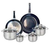 Ensemble de 2 Poêles de cuisson 28 et 32 cm et 4 faitouts 12, 14, 16 et 24 cm Elo Prima Brillant