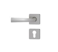 Ensemble de 2 poignées à levier sur rosace clé I Krom Saten Vachette Flex 6437, chrome satiné